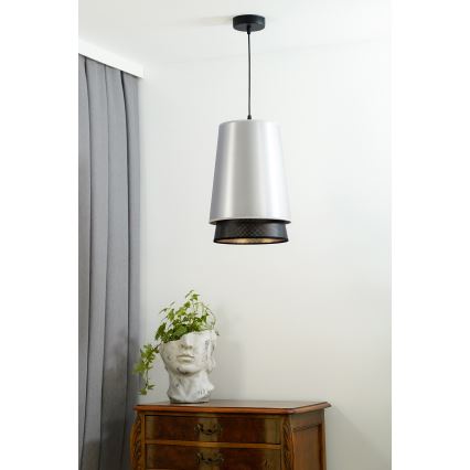 Duolla - Lühter BELL SHINY 1xE27/15W/230V d. 25 cm hõbedane/must