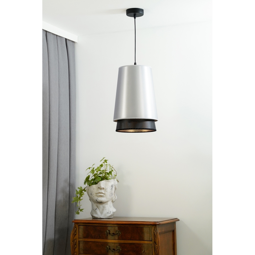Duolla - Lühter BELL SHINY 1xE27/15W/230V d. 25 cm hõbedane/must