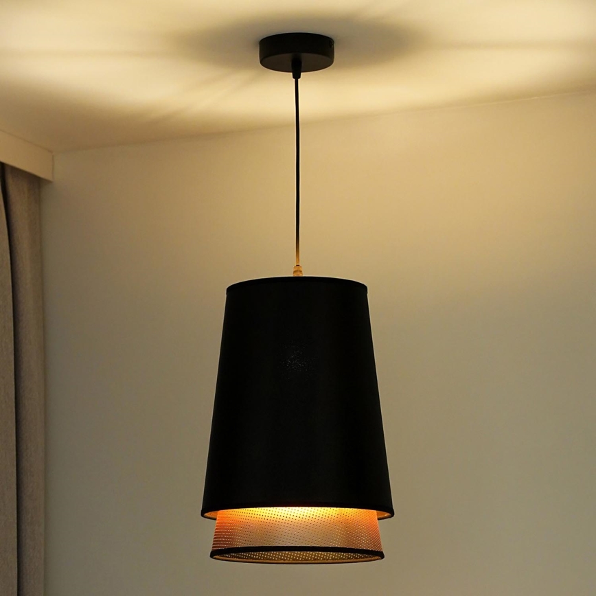 Duolla - Lühter BELL SHINY 1xE27/15W/230V d. 25 cm must/vask