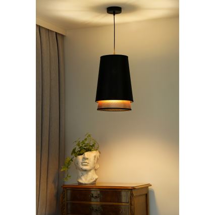 Duolla - Lühter BELL SHINY 1xE27/15W/230V d. 25 cm must/vask
