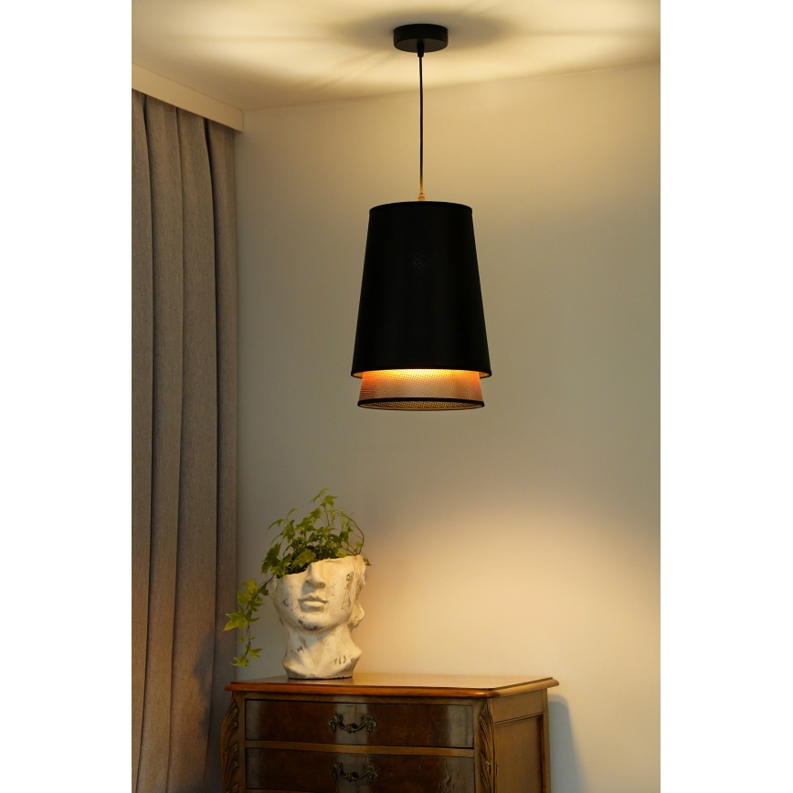 Duolla - Lühter BELL SHINY 1xE27/15W/230V d. 25 cm must/vask