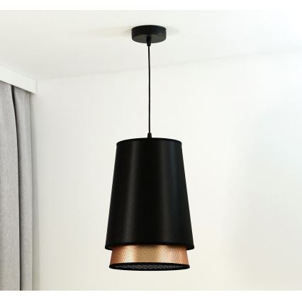 Duolla - Lühter BELL SHINY 1xE27/15W/230V d. 25 cm must/vask