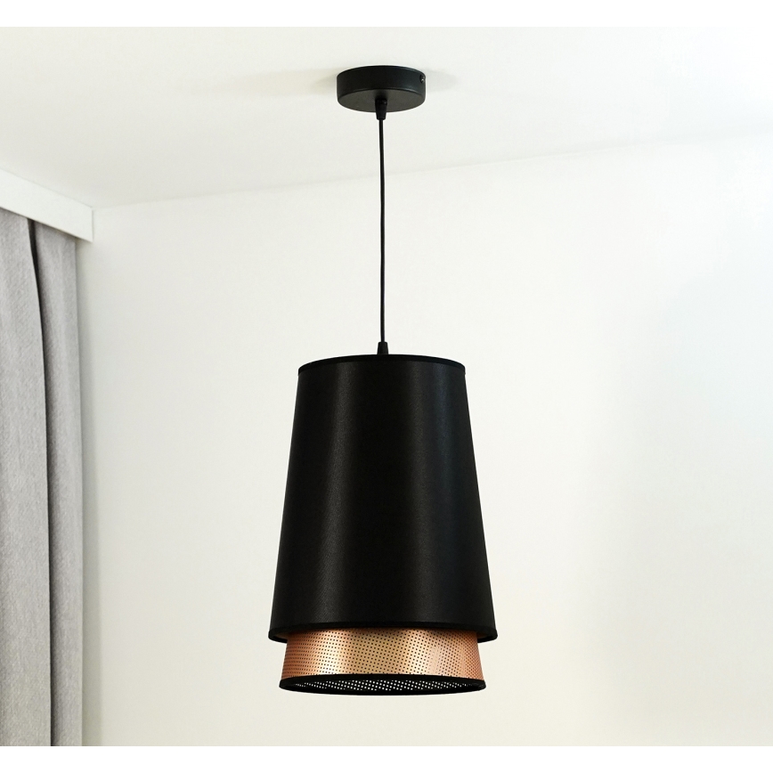 Duolla - Lühter BELL SHINY 1xE27/15W/230V d. 25 cm must/vask