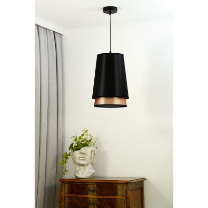 Duolla - Lühter BELL SHINY 1xE27/15W/230V d. 25 cm must/vask