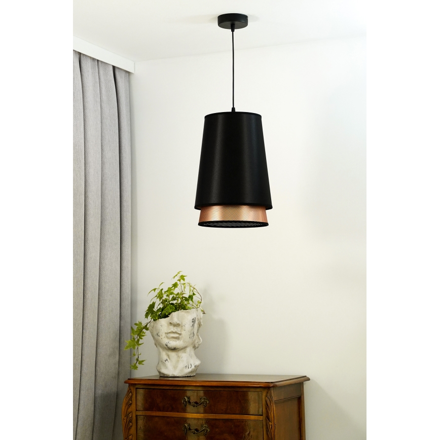Duolla - Lühter BELL SHINY 1xE27/15W/230V d. 25 cm must/vask