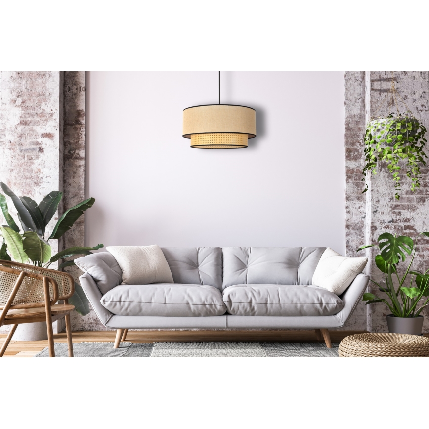 Duolla - Lühter BOHO 1xE27/15W/230V d. 45 cm beež/rotang