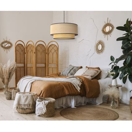 Duolla - Lühter BOHO 1xE27/15W/230V d. 45 cm beež/rotang
