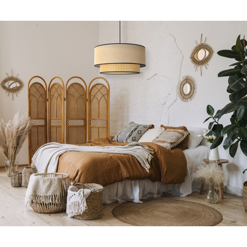 Duolla - Lühter BOHO 1xE27/15W/230V d. 45 cm beež/rotang