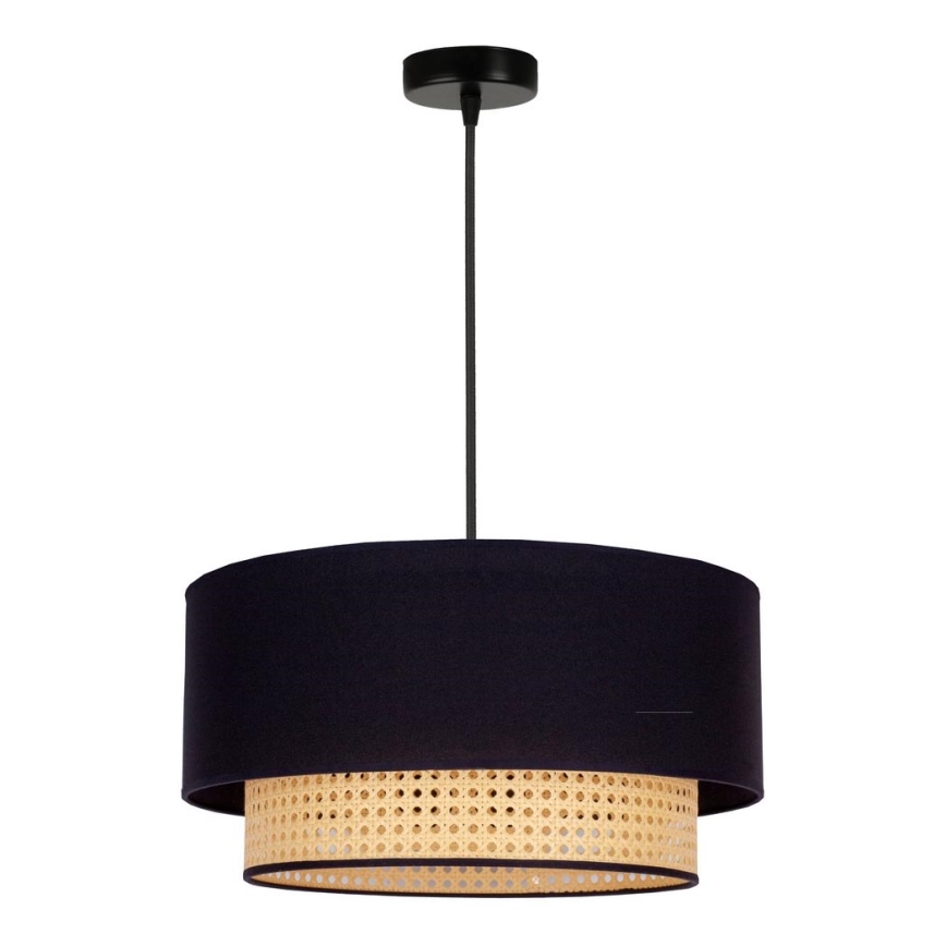 Duolla - Lühter BOHO 1xE27/15W/230V d. 45 cm must/rotang