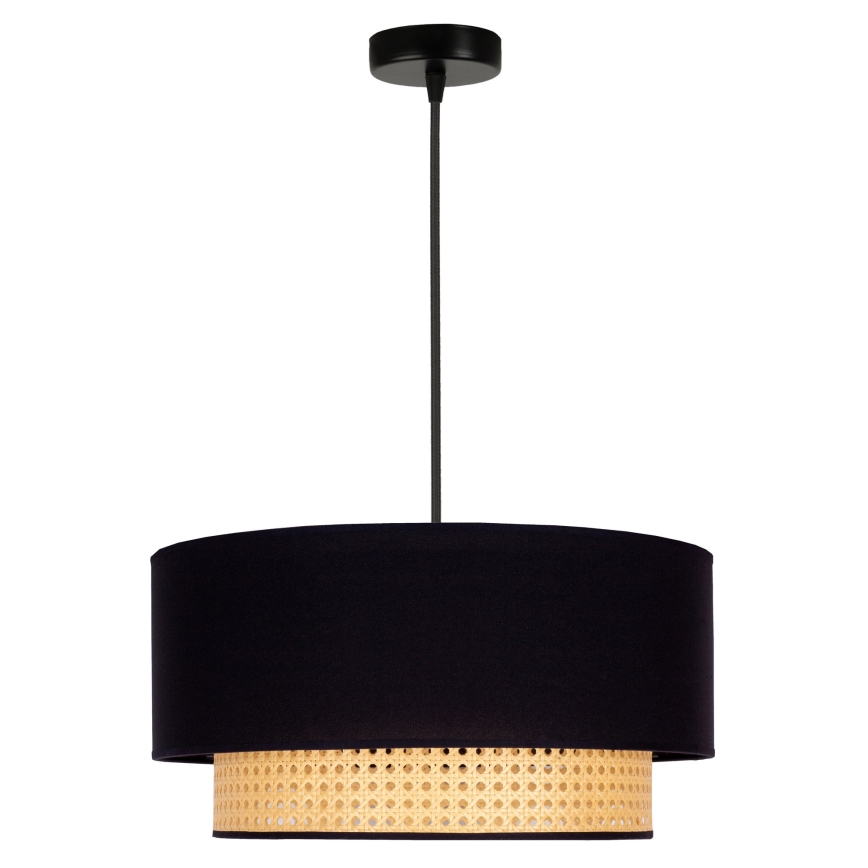 Duolla - Lühter BOHO 1xE27/15W/230V d. 45 cm must/rotang