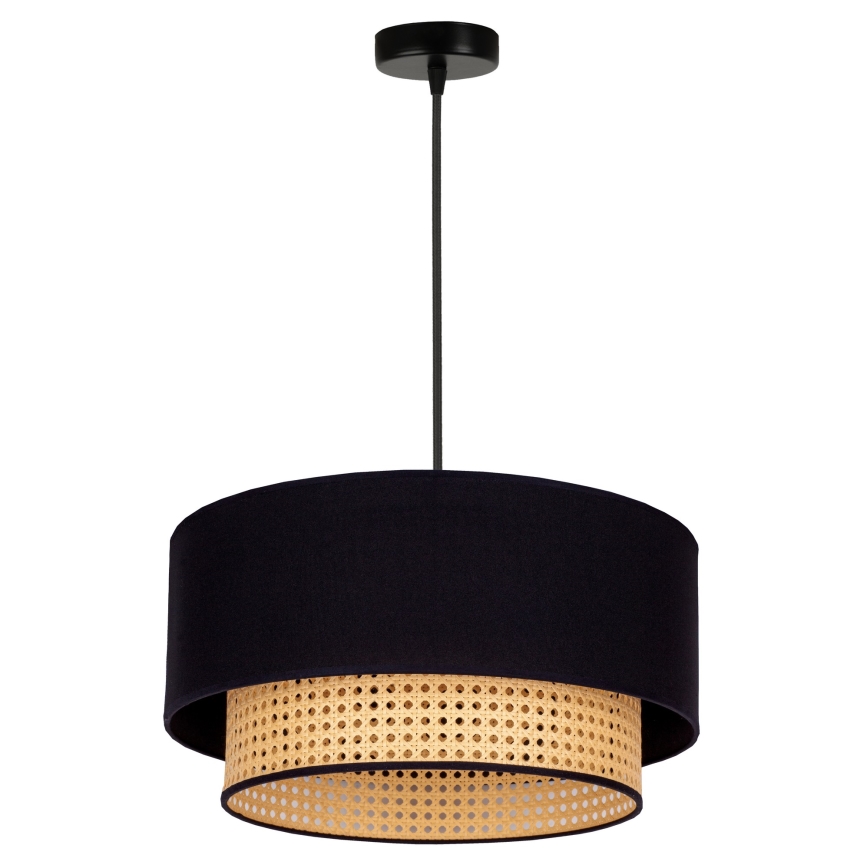 Duolla - Lühter BOHO 1xE27/15W/230V d. 45 cm must/rotang