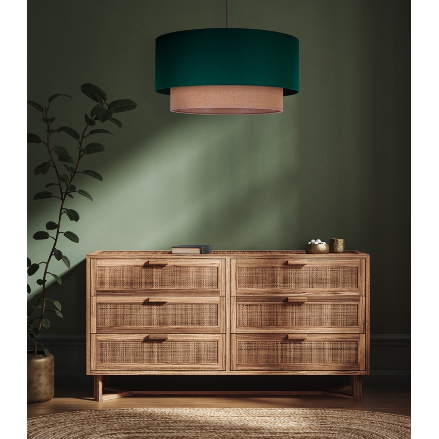 Duolla - Lühter BOHO 1xE27/15W/230V d. 45 cm roheline/pruun