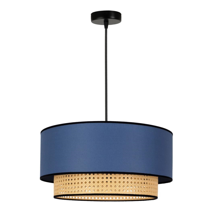 Duolla - Lühter BOHO 1xE27/15W/230V d. 45 cm sinine/rotang