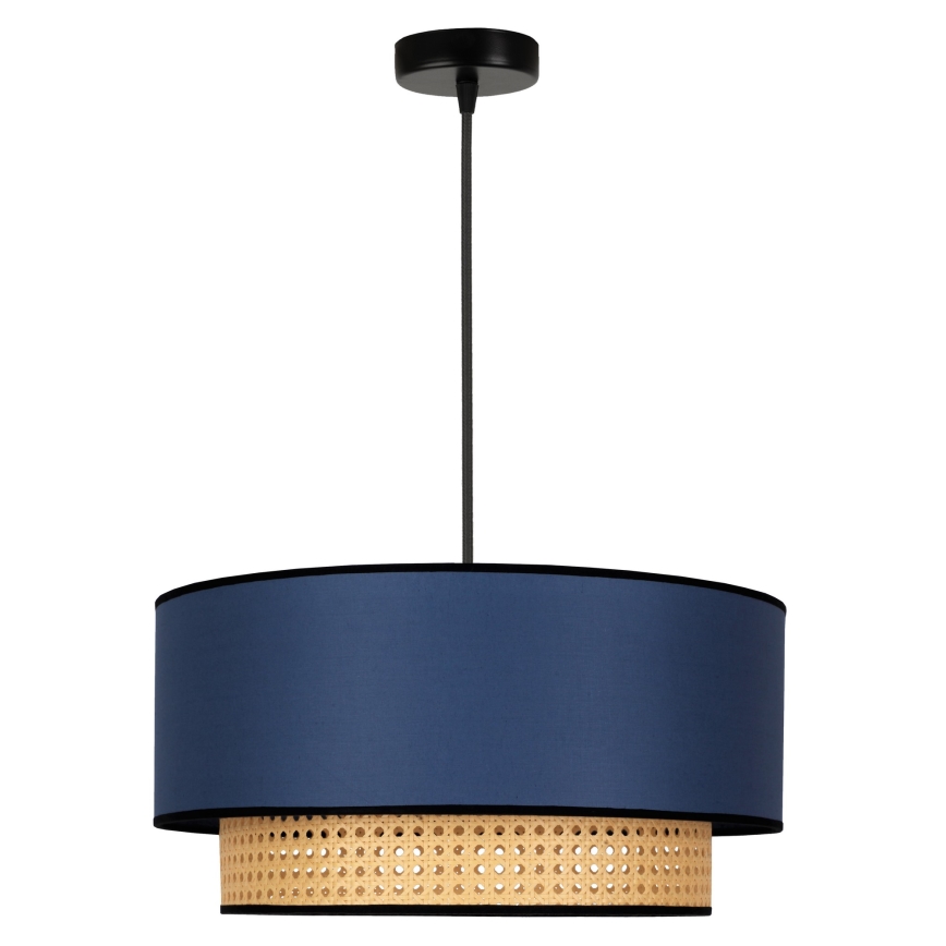Duolla - Lühter BOHO 1xE27/15W/230V d. 45 cm sinine/rotang