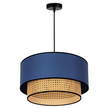 Duolla - Lühter BOHO 1xE27/15W/230V d. 45 cm sinine/rotang