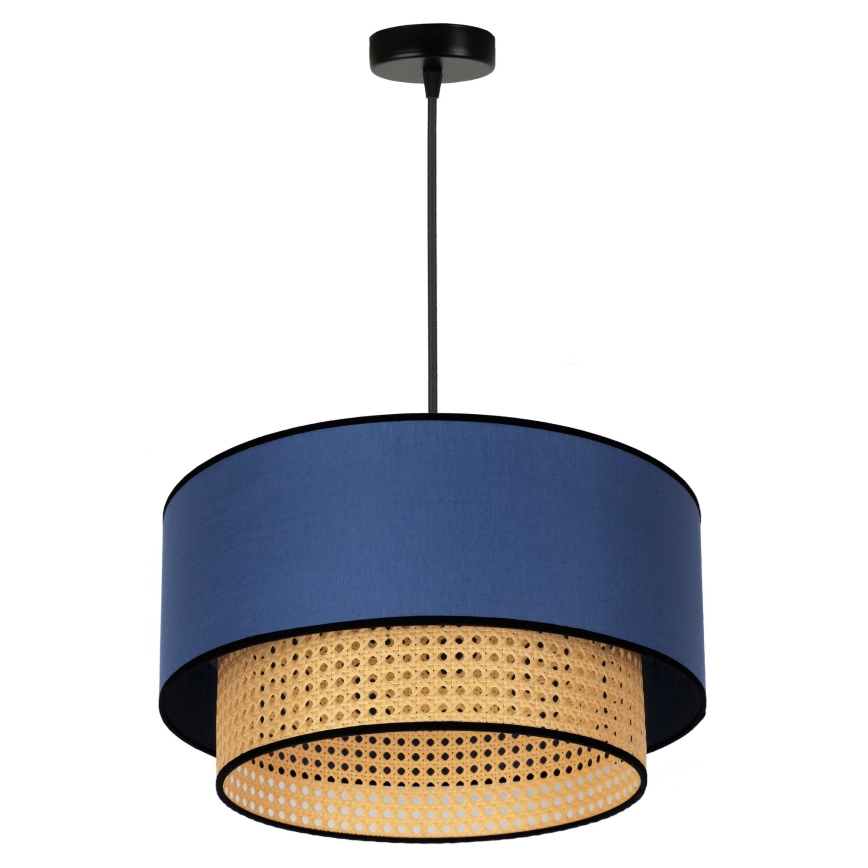 Duolla - Lühter BOHO 1xE27/15W/230V d. 45 cm sinine/rotang