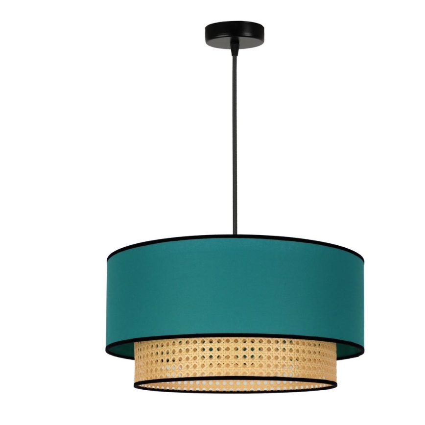 Duolla - Lühter BOHO 1xE27/15W/230V d. 45 cm türkiis/rotang