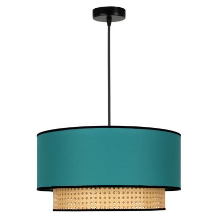 Duolla - Lühter BOHO 1xE27/15W/230V d. 45 cm türkiis/rotang