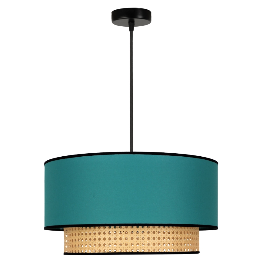 Duolla - Lühter BOHO 1xE27/15W/230V d. 45 cm türkiis/rotang