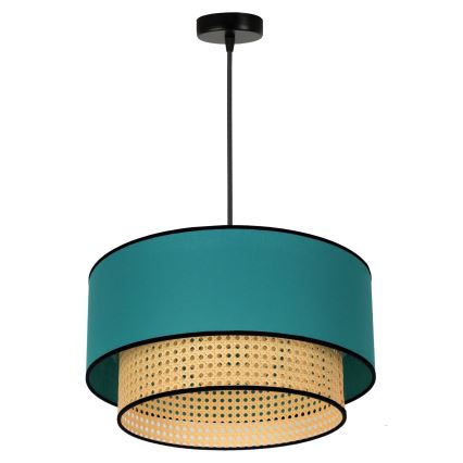 Duolla - Lühter BOHO 1xE27/15W/230V d. 45 cm türkiis/rotang