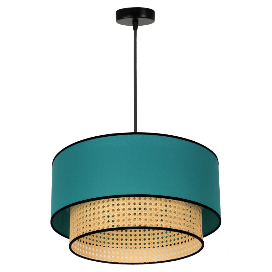 Duolla - Lühter BOHO 1xE27/15W/230V d. 45 cm türkiis/rotang