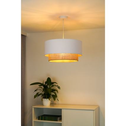 Duolla - Lühter BOHO 1xE27/15W/230V d. 45 cm valge/pruun