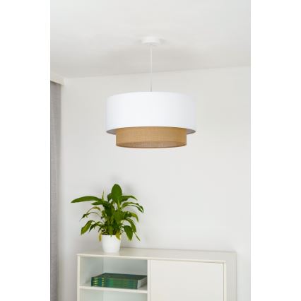 Duolla - Lühter BOHO 1xE27/15W/230V d. 45 cm valge/pruun