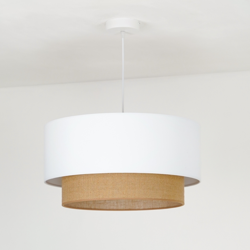 Duolla - Lühter BOHO 1xE27/15W/230V d. 45 cm valge/pruun
