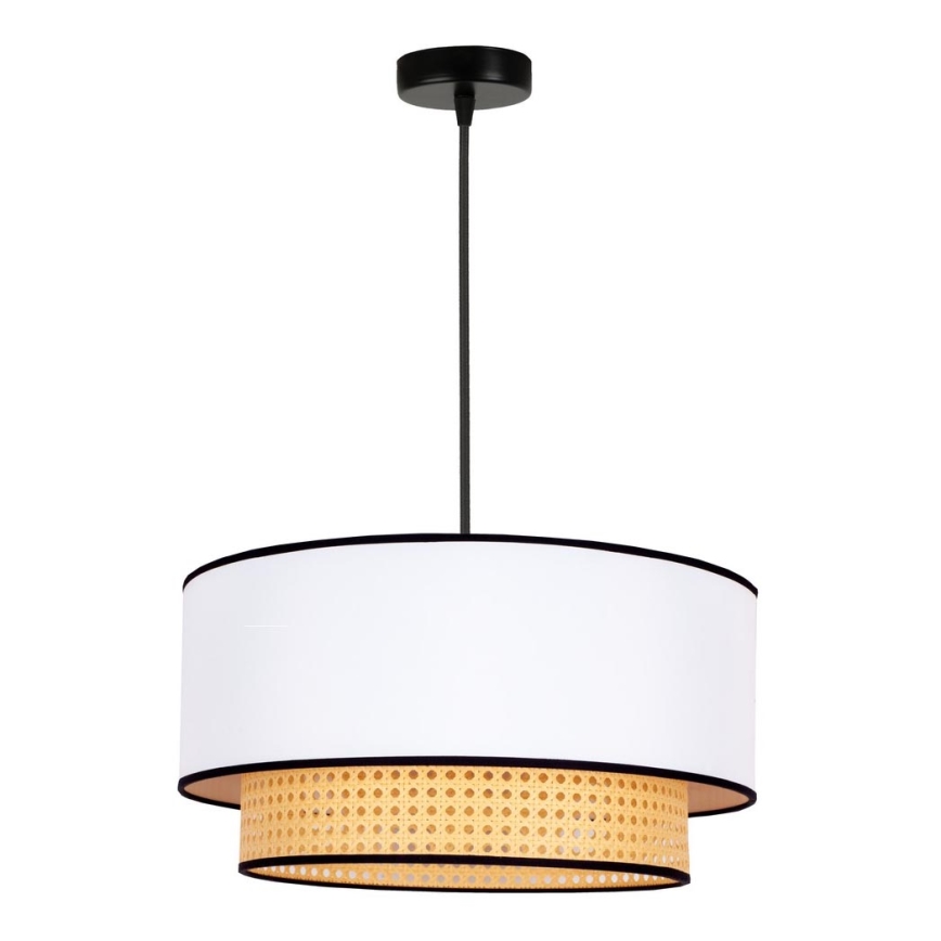 Duolla - Lühter BOHO 1xE27/15W/230V d. 45 cm valge/rotang