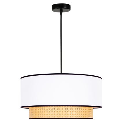 Duolla - Lühter BOHO 1xE27/15W/230V d. 45 cm valge/rotang
