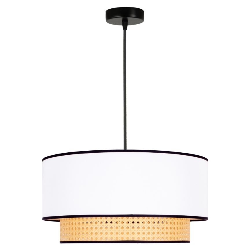 Duolla - Lühter BOHO 1xE27/15W/230V d. 45 cm valge/rotang