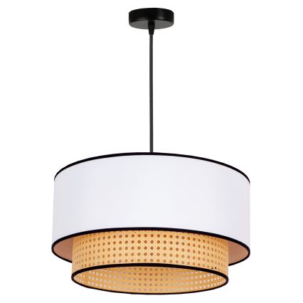 Duolla - Lühter BOHO 1xE27/15W/230V d. 45 cm valge/rotang