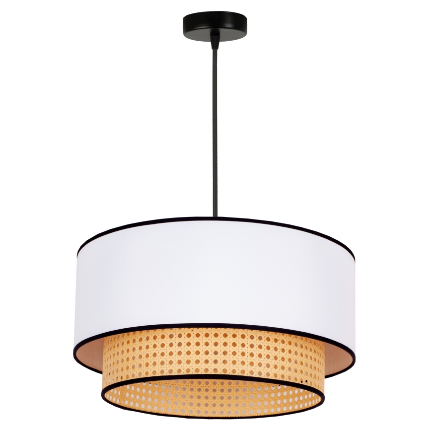 Duolla - Lühter BOHO 1xE27/15W/230V d. 45 cm valge/rotang