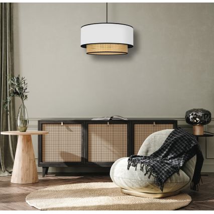 Duolla - Lühter BOHO 1xE27/15W/230V d. 45 cm valge/rotang