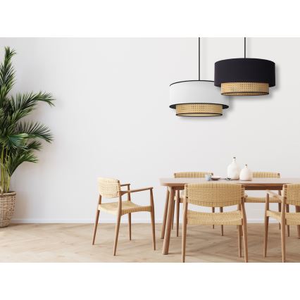 Duolla - Lühter BOHO 1xE27/15W/230V d. 45 cm valge/rotang