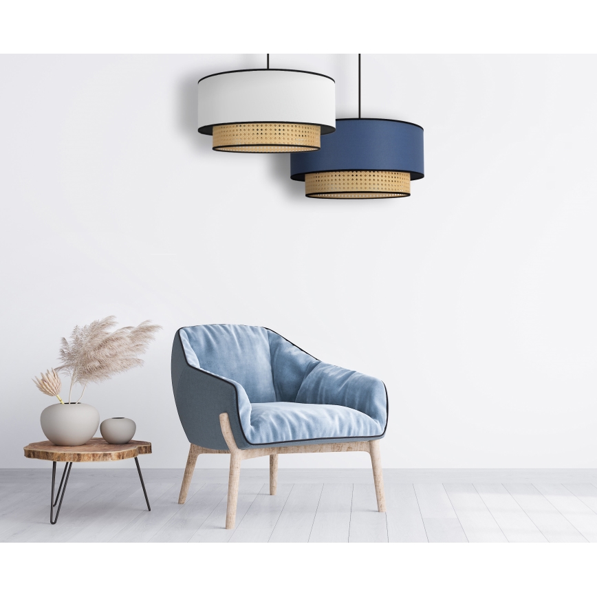 Duolla - Lühter BOHO 1xE27/15W/230V d. 45 cm valge/rotang