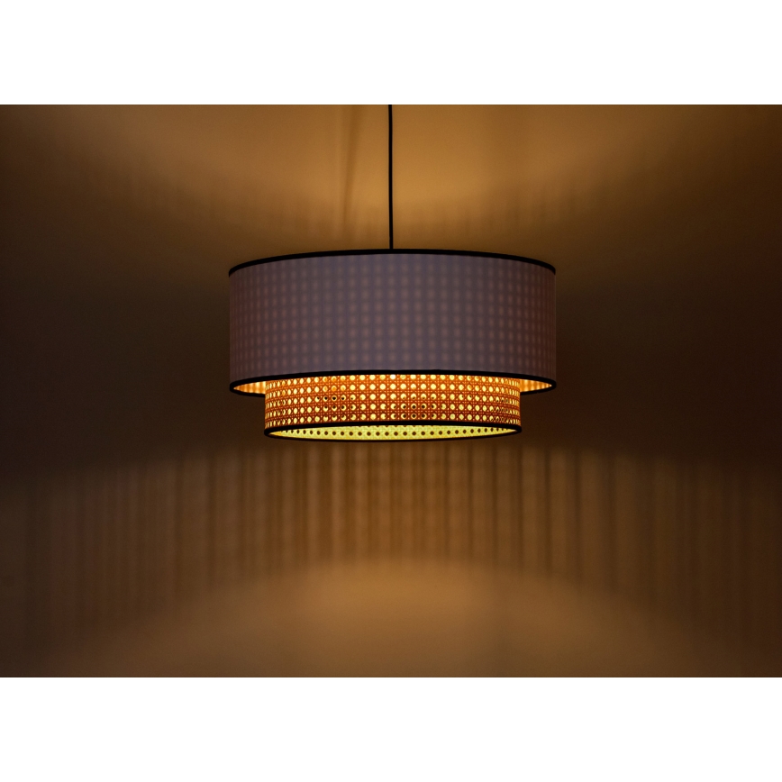 Duolla - Lühter BOHO 1xE27/15W/230V d. 45 cm valge/rotang