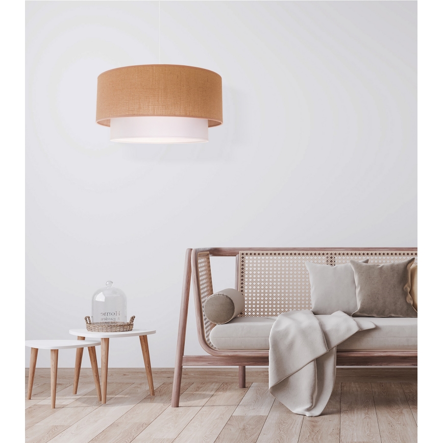 Duolla - Lühter BOHO 1xE27/40W/230V d. 45 cm beež/valge