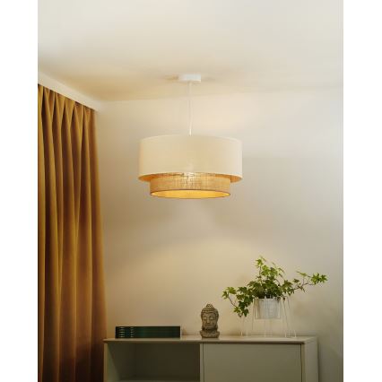 Duolla - Lühter BOHO 1xE27/40W/230V d. 45 cm kreemikas/pruun