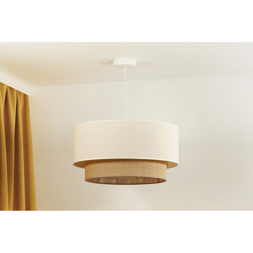 Duolla - Lühter BOHO 1xE27/40W/230V d. 45 cm kreemikas/pruun