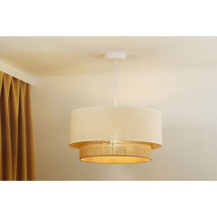 Duolla - Lühter BOHO 1xE27/40W/230V d. 45 cm kreemikas/pruun