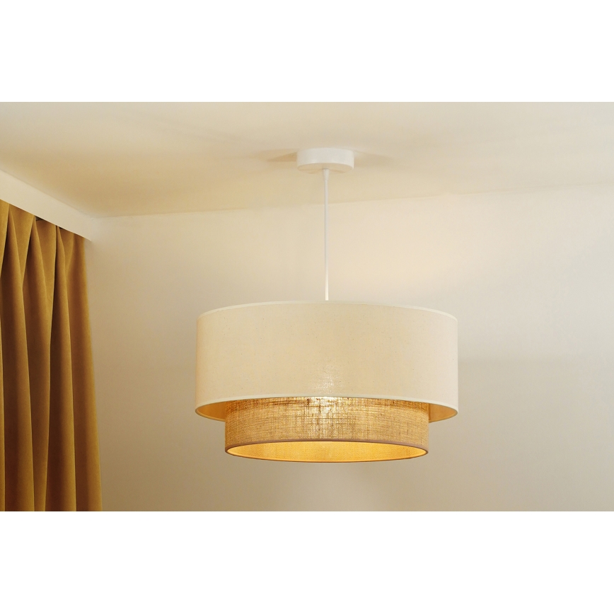 Duolla - Lühter BOHO 1xE27/40W/230V d. 45 cm kreemikas/pruun
