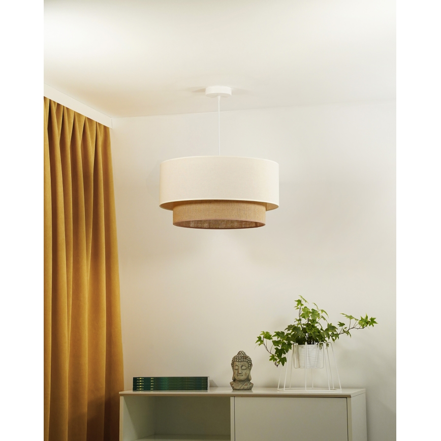 Duolla - Lühter BOHO 1xE27/40W/230V d. 45 cm kreemikas/pruun
