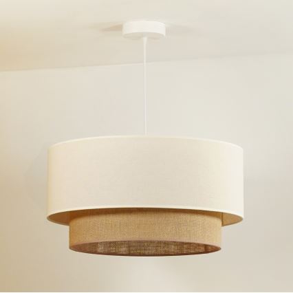 Duolla - Lühter BOHO 1xE27/40W/230V d. 45 cm kreemikas/pruun