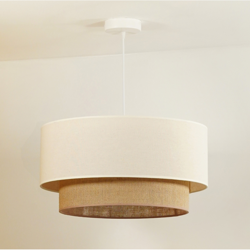 Duolla - Lühter BOHO 1xE27/40W/230V d. 45 cm kreemikas/pruun