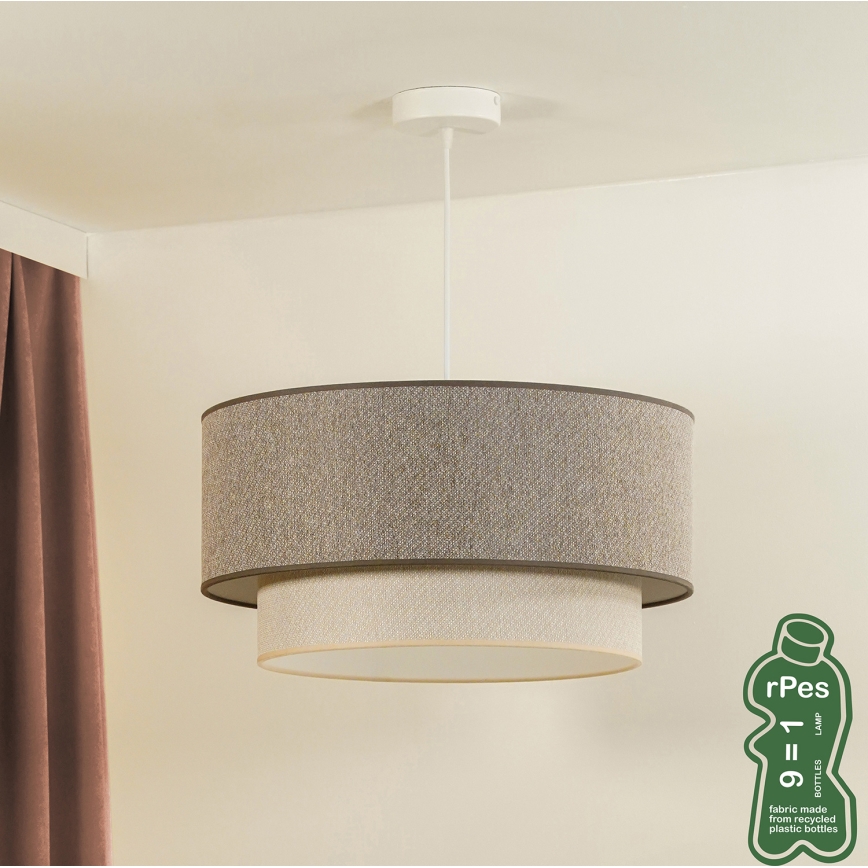 Duolla - Lühter BOHO ECO RECYCLING 1xE27/15W/230V d. 45 cm pruun/kreemikas
