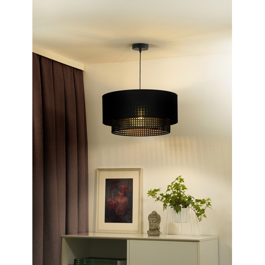 Duolla - Lühter BOHO RATTAN 1xE27/15W/230V d. 45 cm must