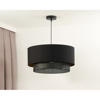 Duolla - Lühter BOHO RATTAN 1xE27/15W/230V d. 45 cm must