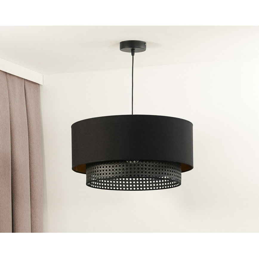 Duolla - Lühter BOHO RATTAN 1xE27/15W/230V d. 45 cm must
