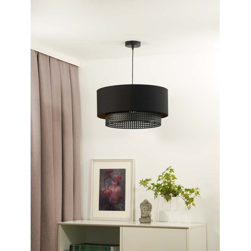 Duolla - Lühter BOHO RATTAN 1xE27/15W/230V d. 45 cm must